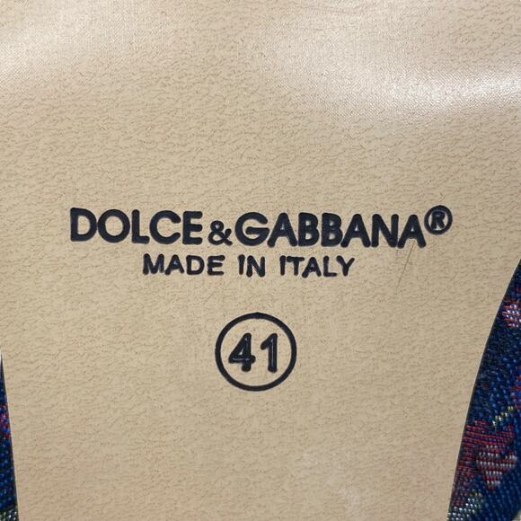 Dolce & Gabbana Women's Baroque Embellished Multicolor Sandals Pumps Size US 8 - Picture 11 of 13